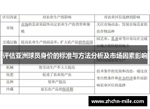评估亚洲球员身价的标准与方法分析及市场因素影响 评估亚洲球员身价的标准与方法分析及市场因素影响