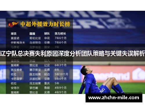 辽宁队总决赛失利原因深度分析团队策略与关键失误解析 辽宁队总决赛失利原因深度分析团队策略与关键失误解析