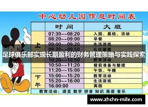 足球俱乐部实现长期盈利的财务管理策略与实践探索 足球俱乐部实现长期盈利的财务管理策略与实践探索
