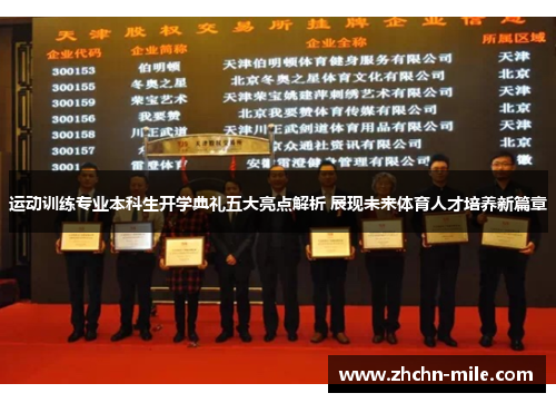 运动训练专业本科生开学典礼五大亮点解析 展现未来体育人才培养新篇章